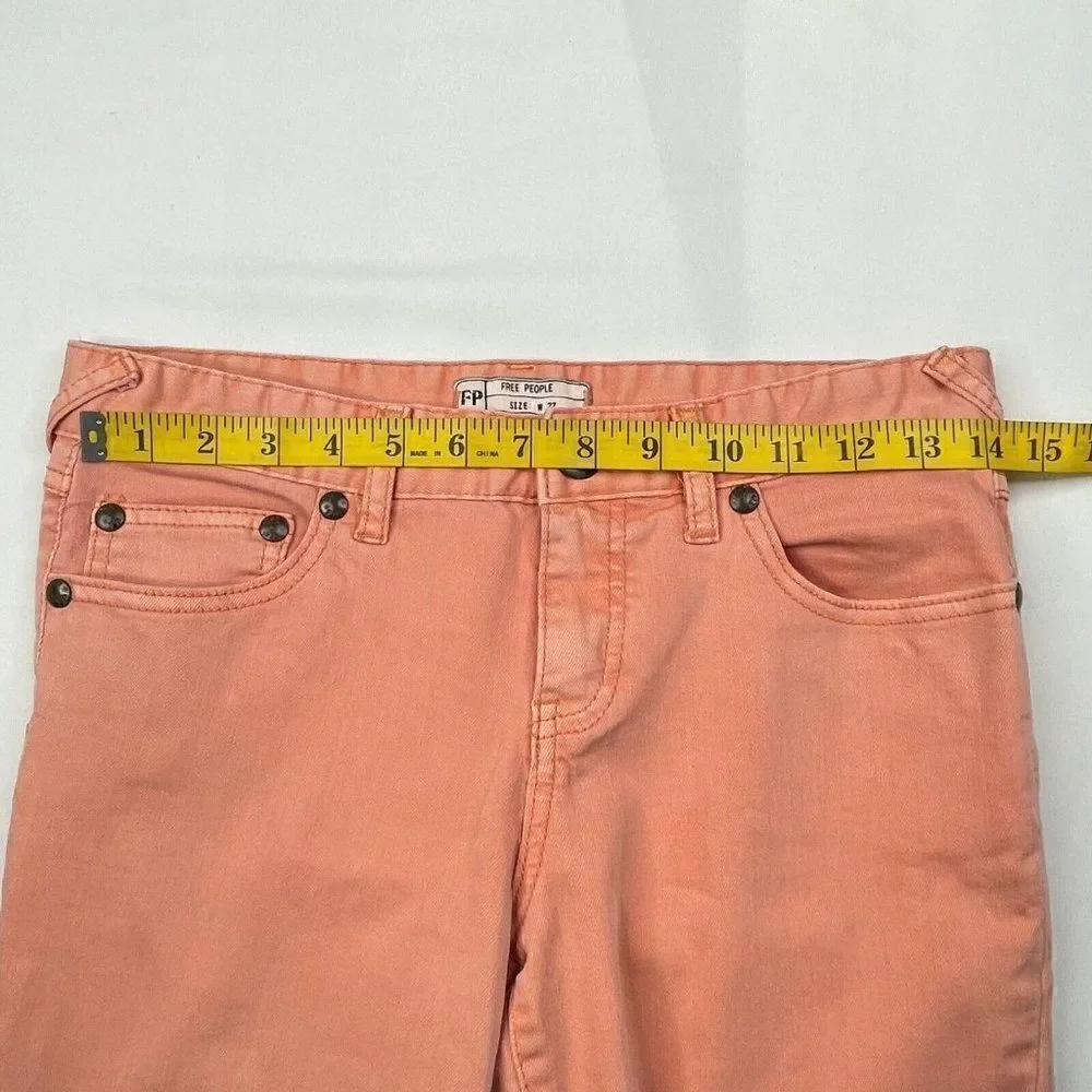 FREE PEOPLE Orange Ankle Zip Skinny Jean